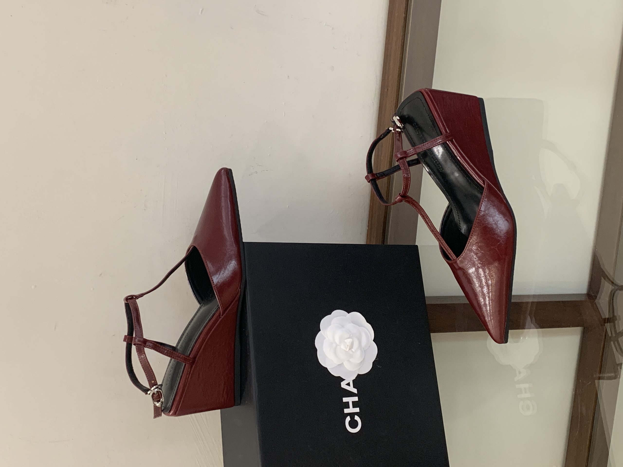 2026 New Patent Leather Buckle Strap Women's Sandals Summer High Heel Wedge Peep Toe Backless Comfortable Shoes - Image 3