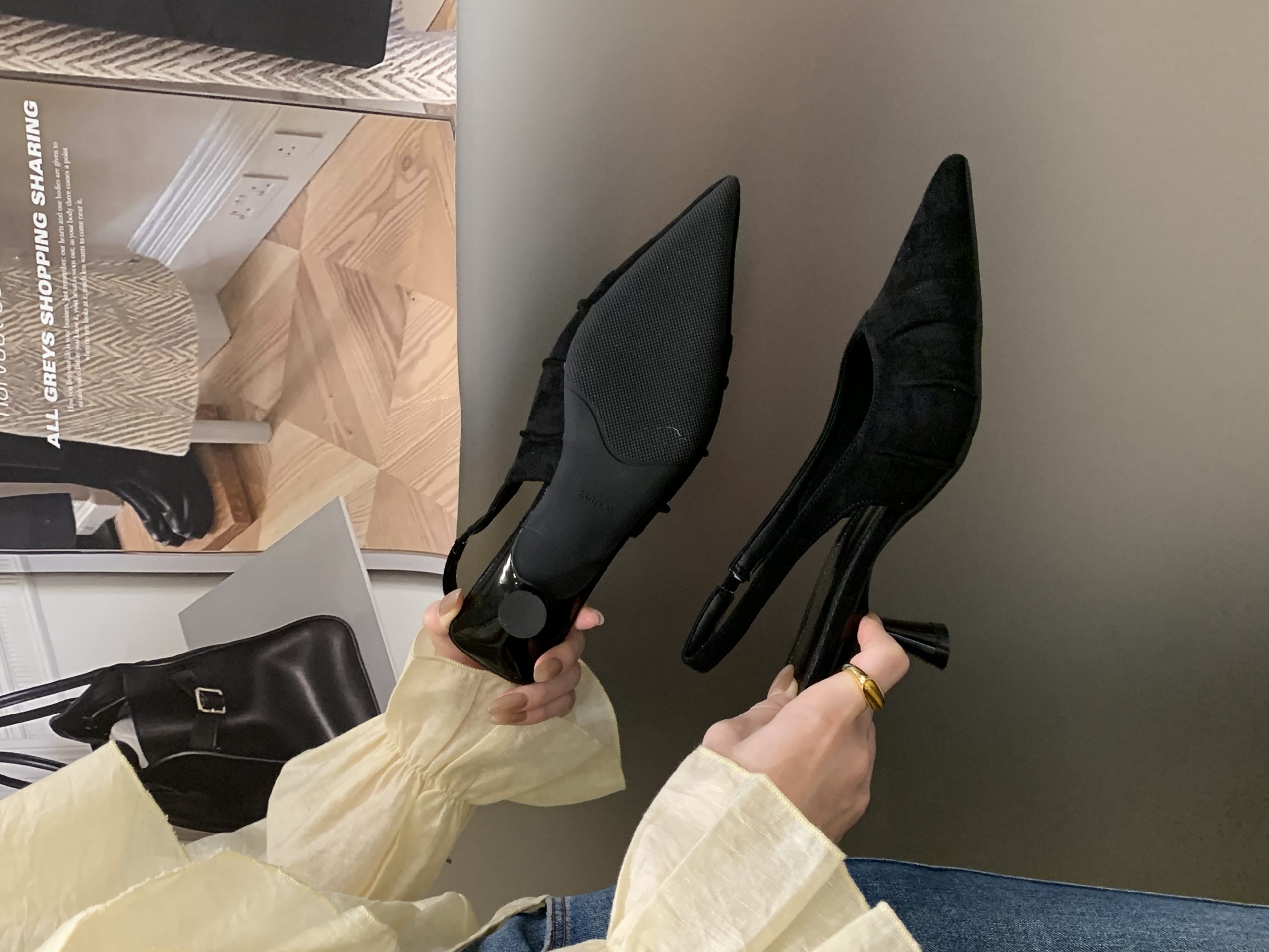 2026 New Spring Summer French Pointed Toe One-Strap Thin Heel Open Back Single Shoes for Women - Style 7491db - Image 2