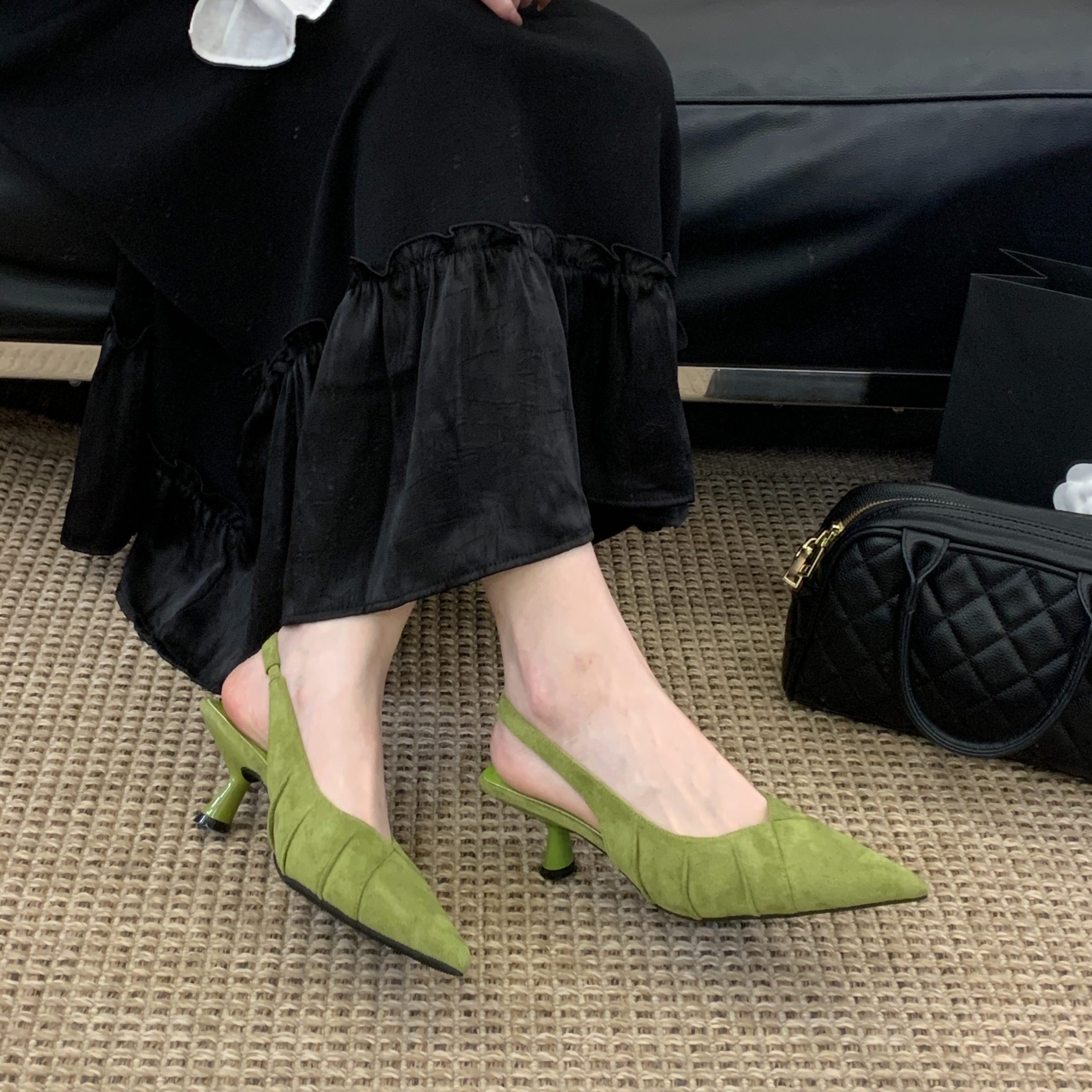 2026 New Spring Summer French Pointed Toe One-Strap Thin Heel Open Back Single Shoes for Women - Style 7491db - Image 5