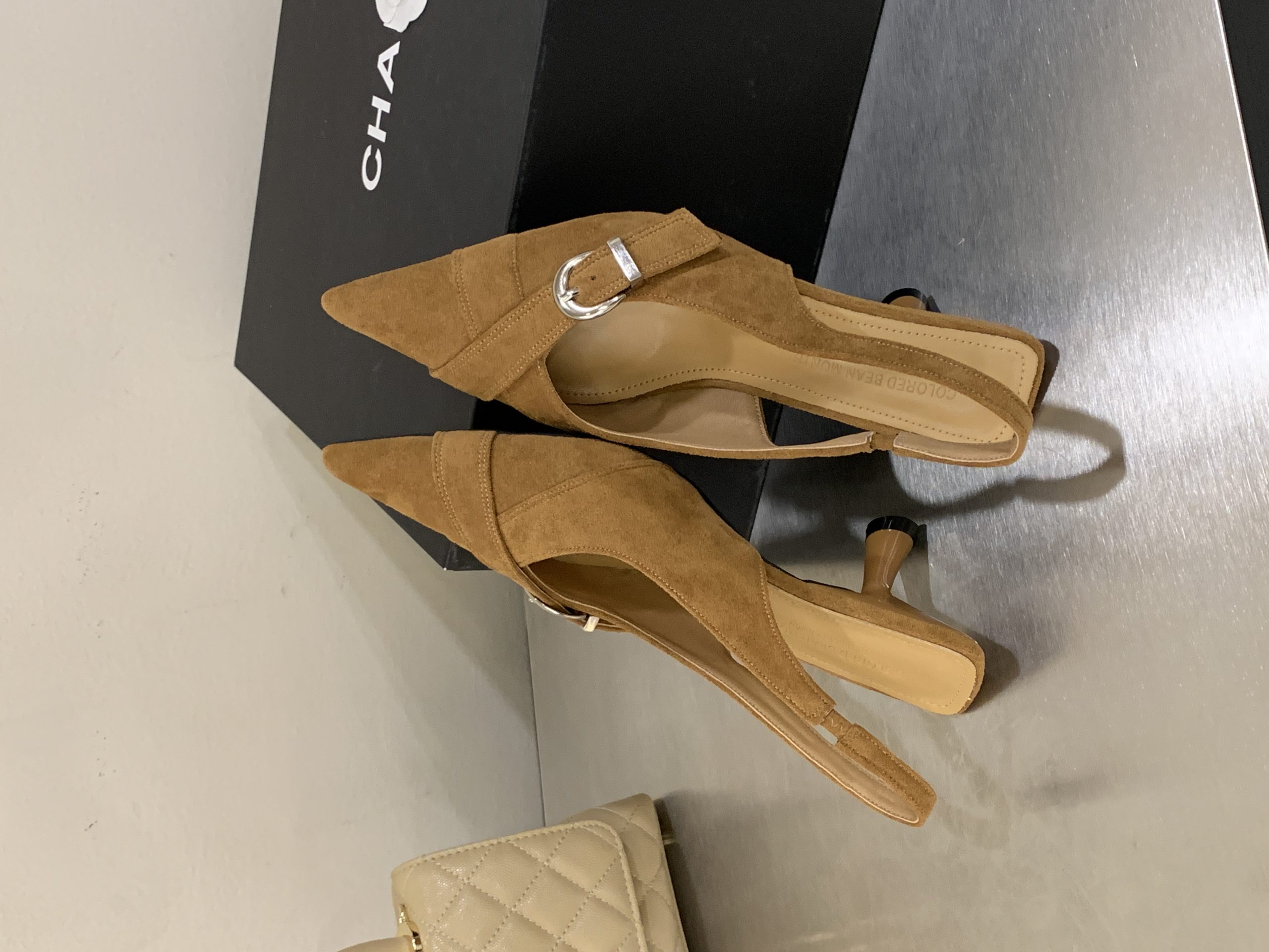 2026 New Spring Summer French Pointed Toe One-Strap Thin Heel Open Back Single Shoes for Women - Style 76a741