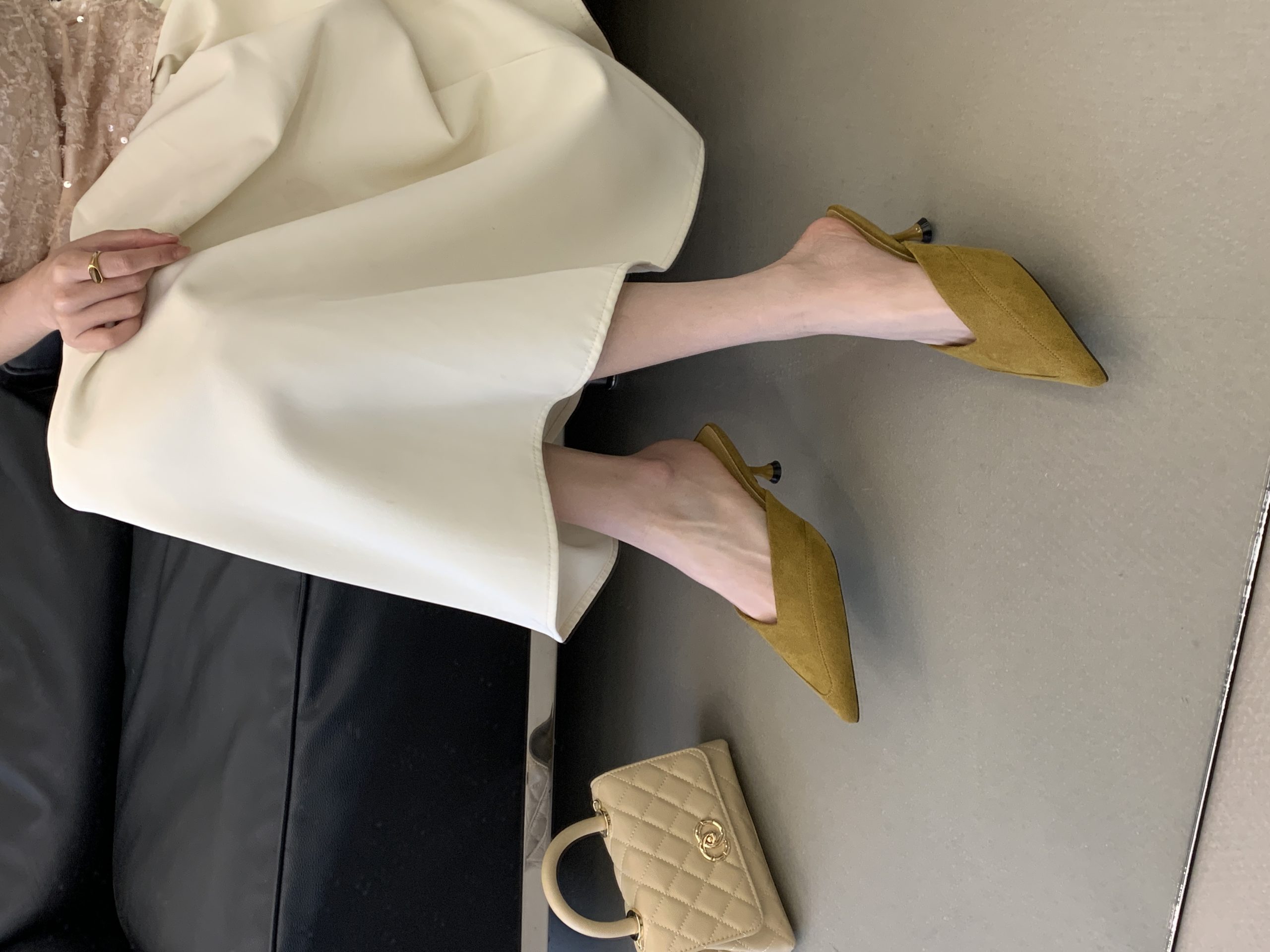 2026 New Spring Summer Women's Slip-On Mule High Heel Shoes Pointed Toe Suede - Image 3