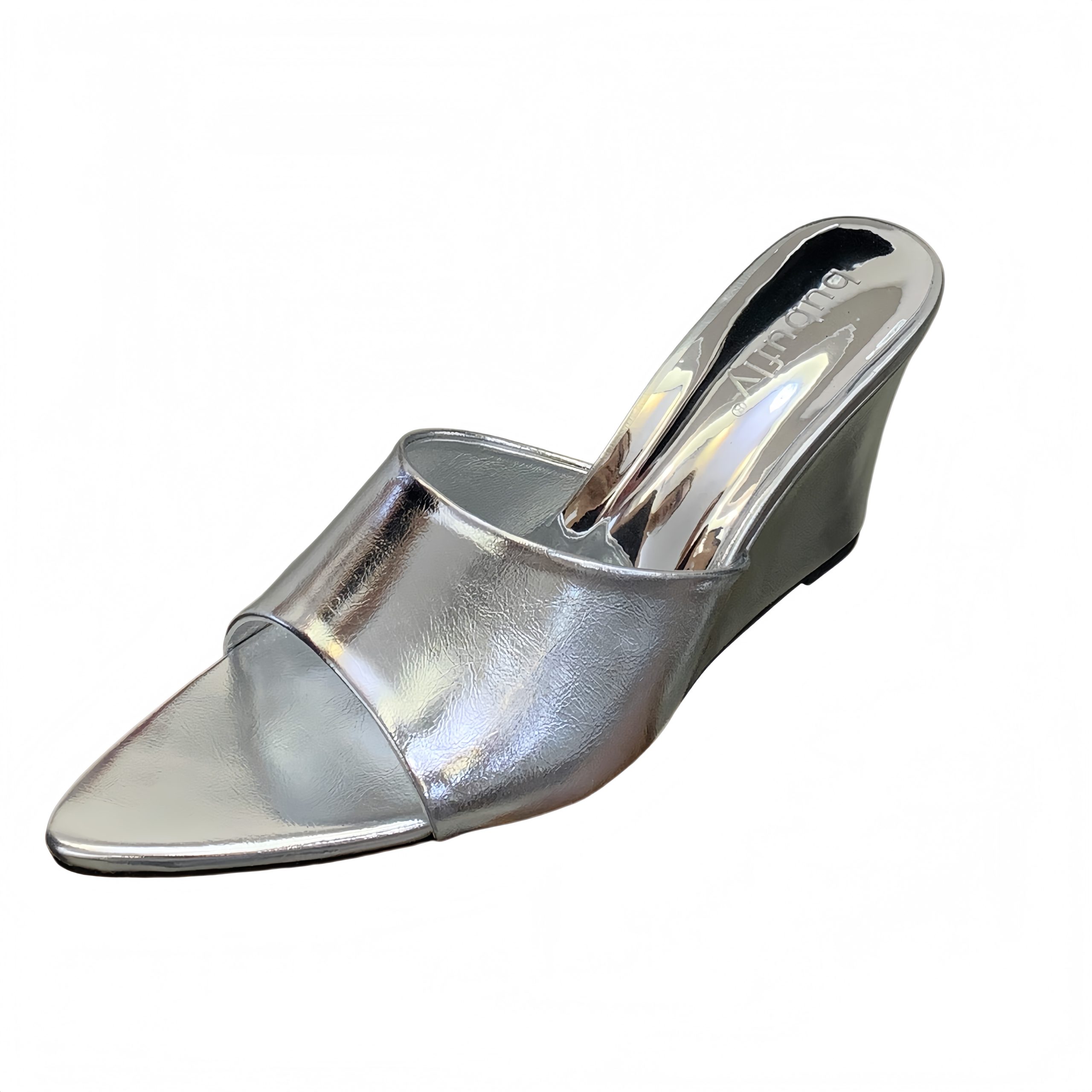 BUBUFLY 2026 Spring Summer New Leather High Heel Pointed Toe Sandals Sexy Wedge Mules Fashion Versatile Slippers Women - Image 5