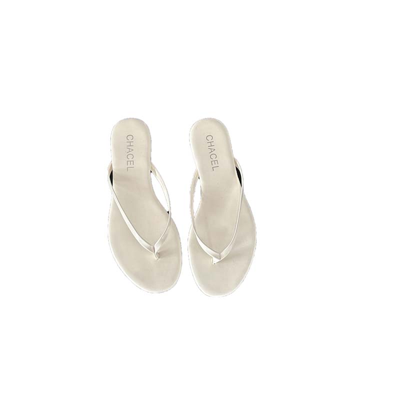 Domiuer 2024 Spring Women's Flat PU Flip Flops Solid Color Low Heel Beach Slippers - Image 5