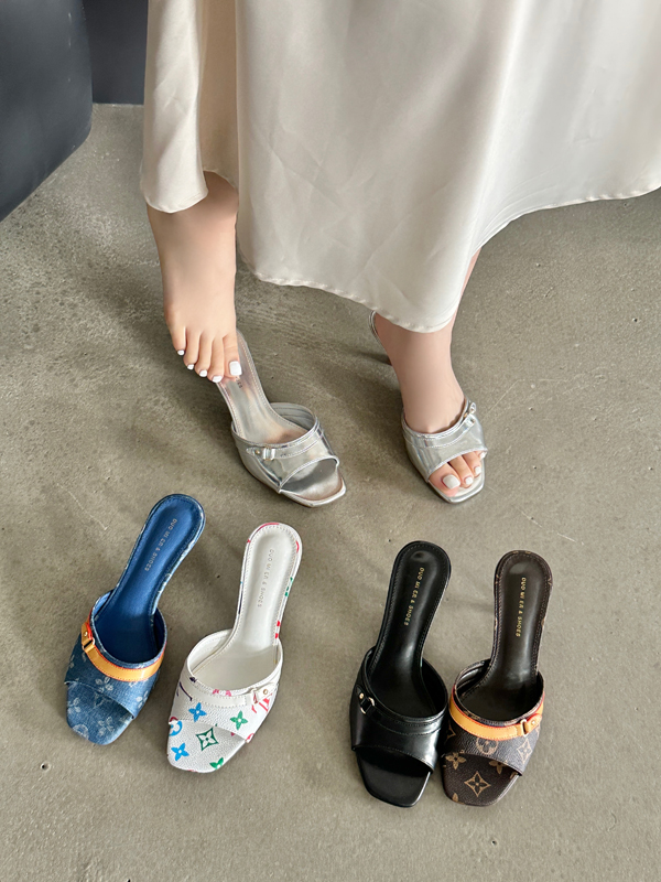 New European Fashion Women's High Heel Slip-On Slippers with Thin Heel - Image 3